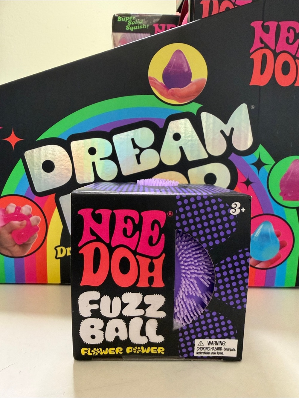 NeeDoh Fuzz Ball Flower Power Purple Squishy Sensory Toy NEW in Box